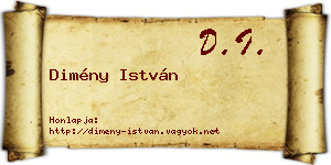 Dimény István névjegykártya