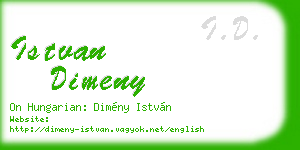 istvan dimeny business card